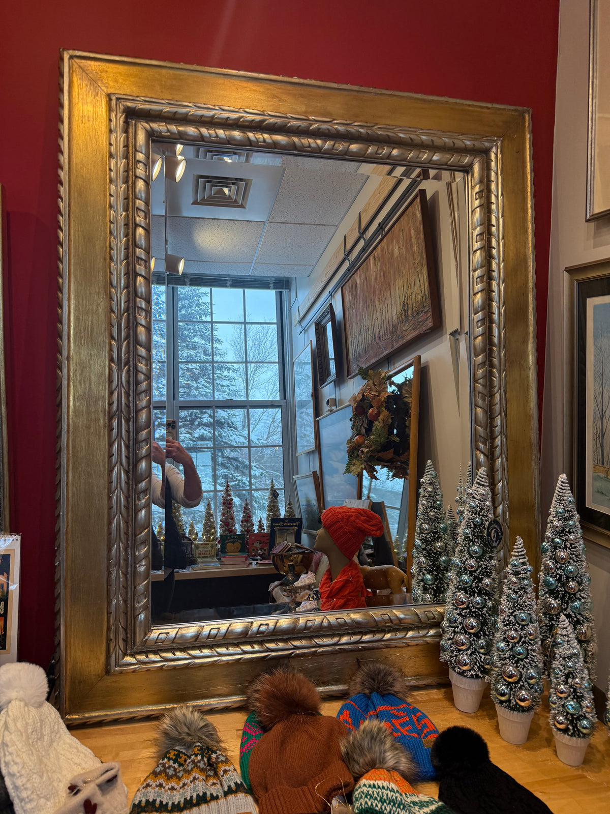 XL Silver and Gold Leaf Mirror 59” by 47”