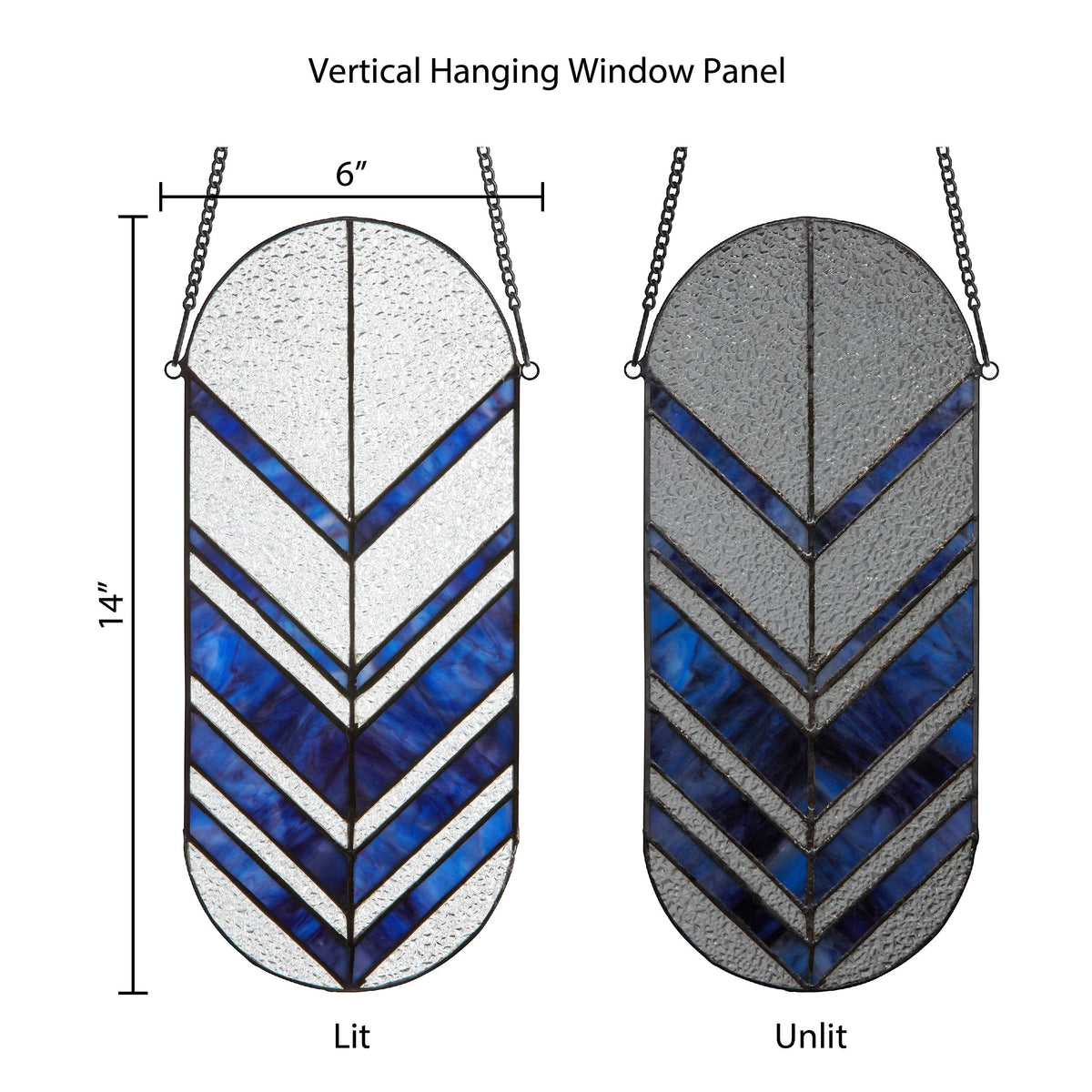 Darby Clear & Blue Arrows Stained Glass