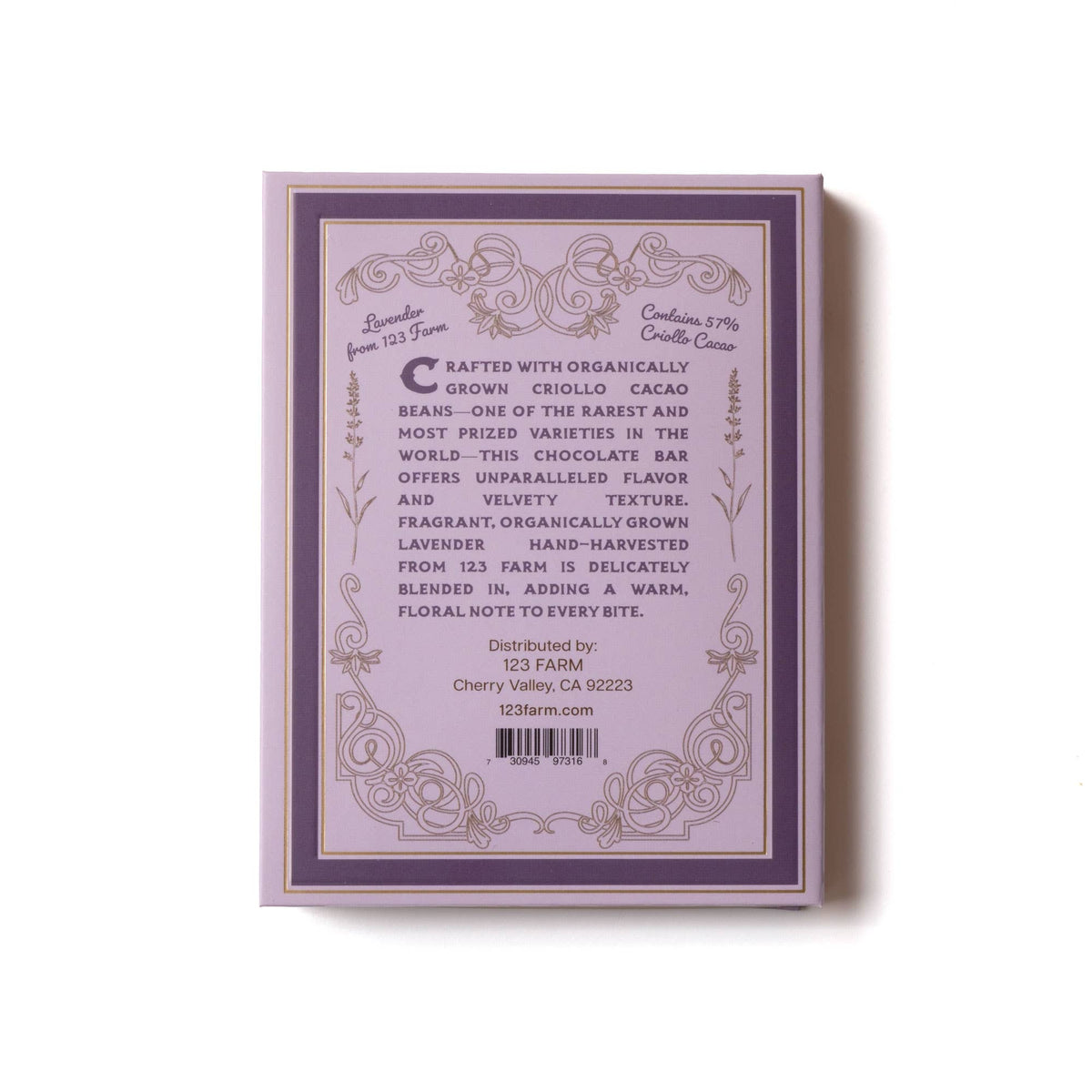 Lavender Chocolate Bar | Organic Criollo | 30g