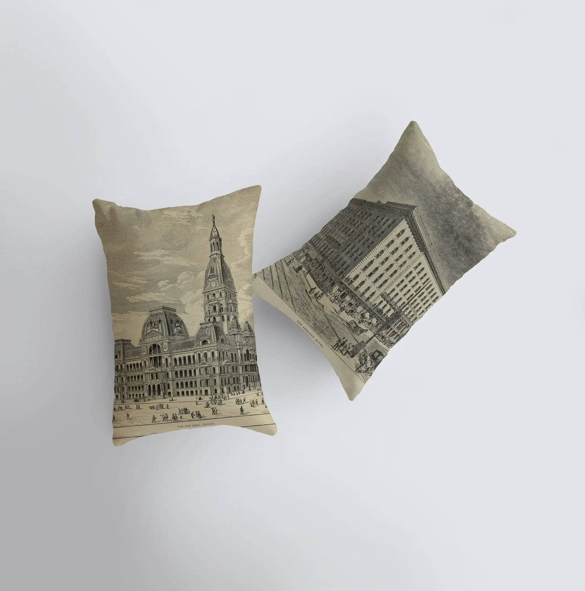 Vintage City Hall Down Pillow