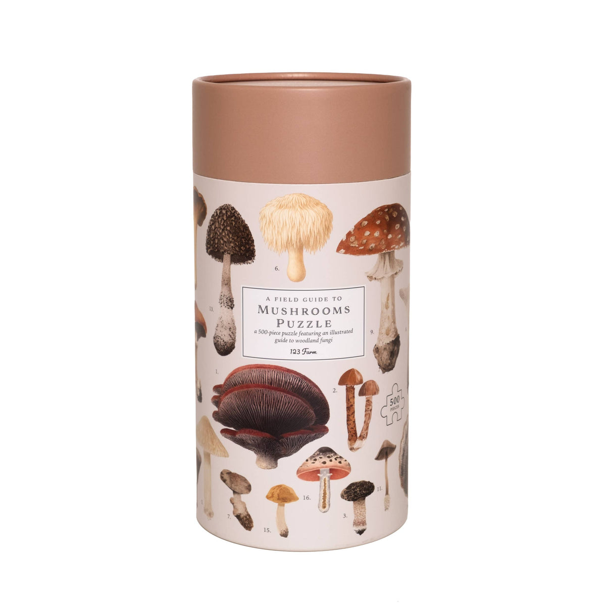 Mushrooms Puzzle – 500 Pc Tube with Vintage Illustrations