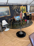 Chromecroft Tulip Dining Table, Smoked Glass