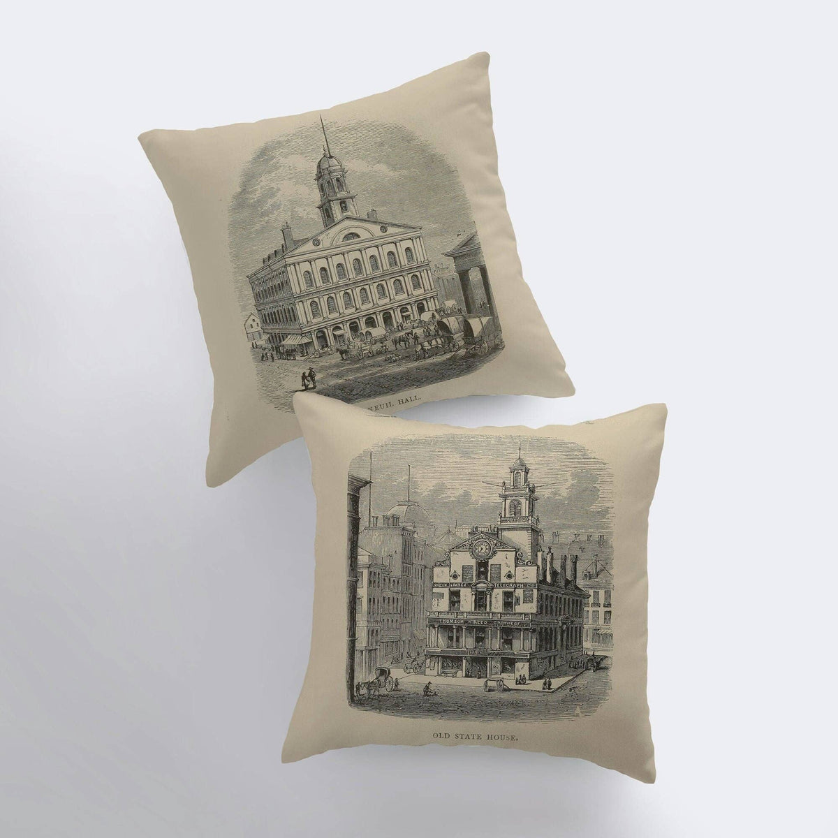 Vintage Faneuil Hall Down Pillow