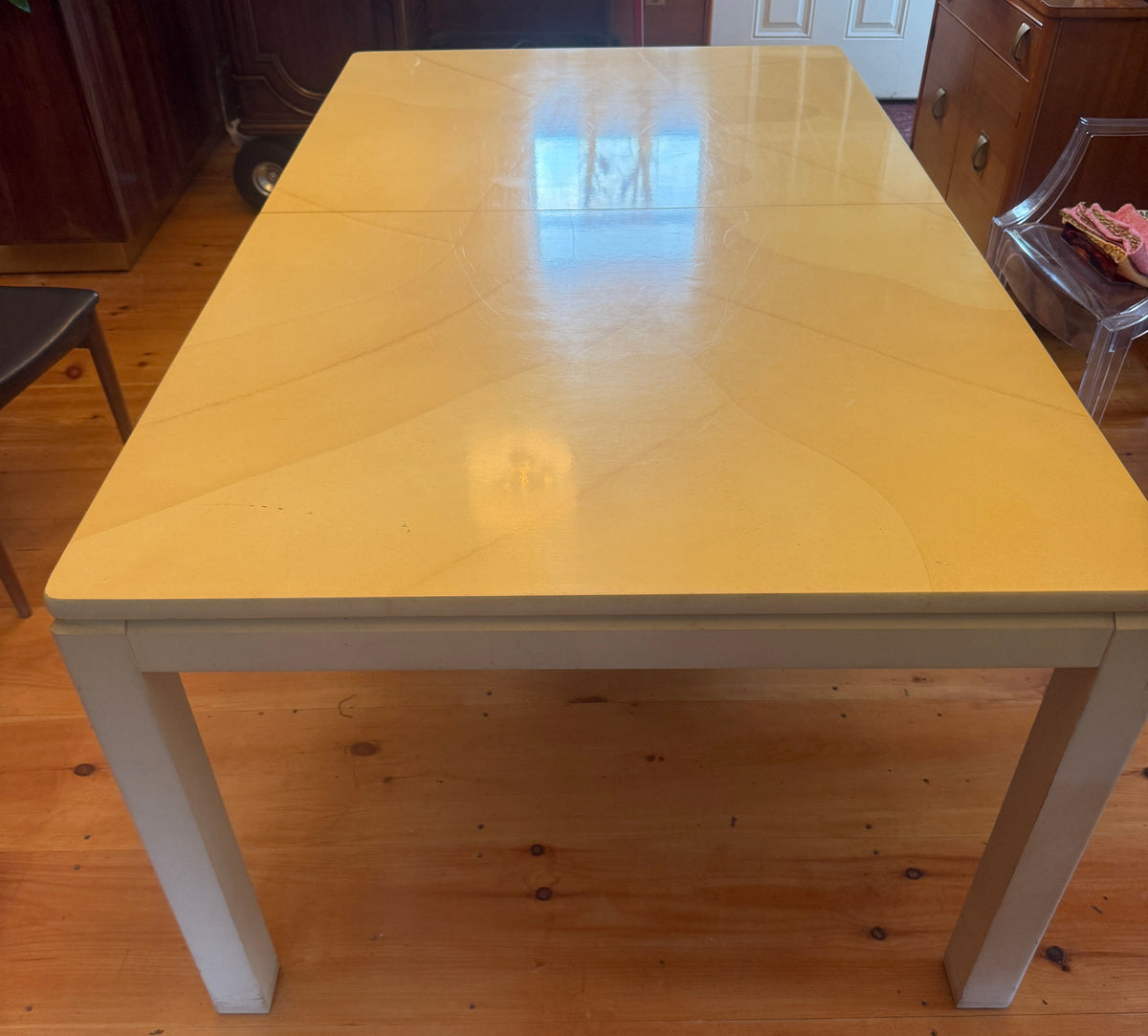 Faux Goat Skin Lacquered Dining Table