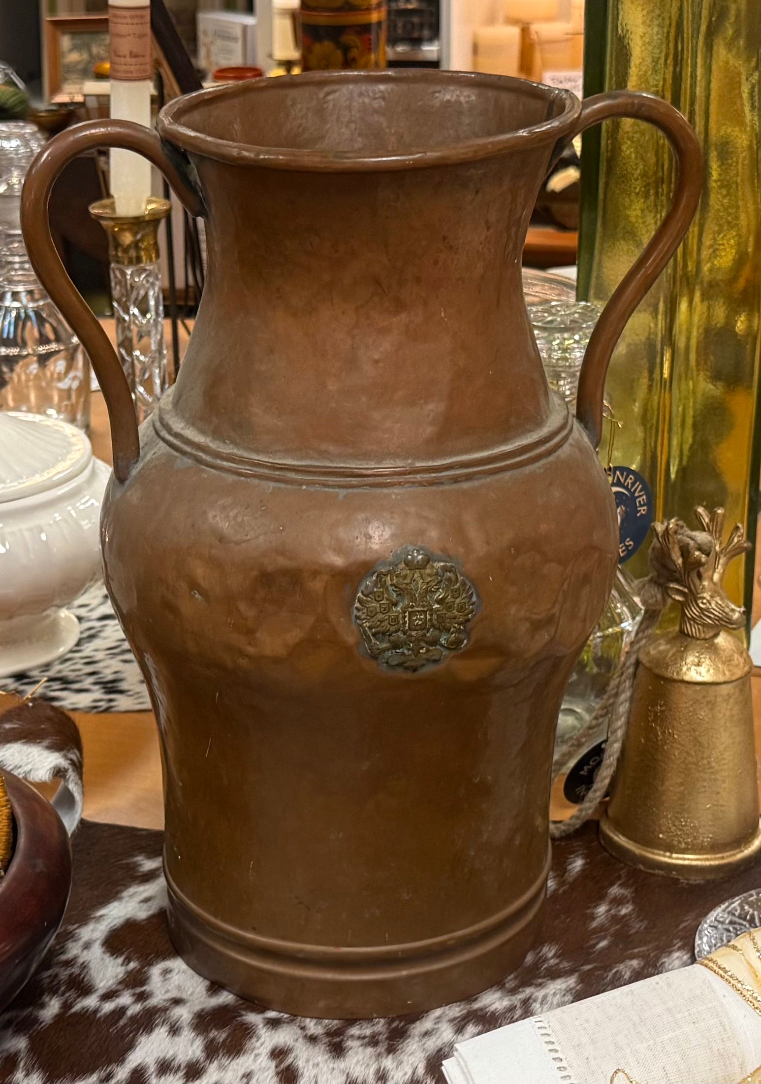 Hammered Copper Pitcher 1800s