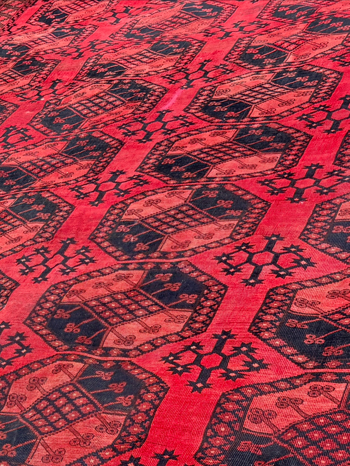 Vintage Afghan Room Sized Carpet - 12’9” by 9’11.5”