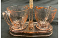 Pink Depression Glass Creamer & Sugar Stand