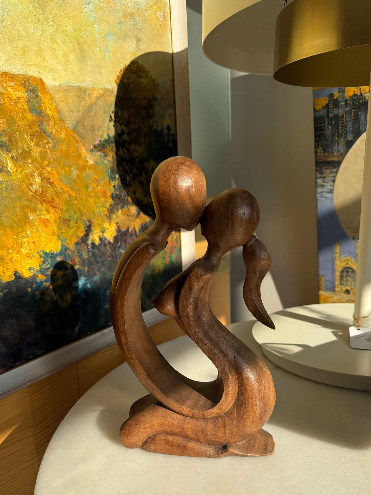 Wooden MCM Kissing Figures