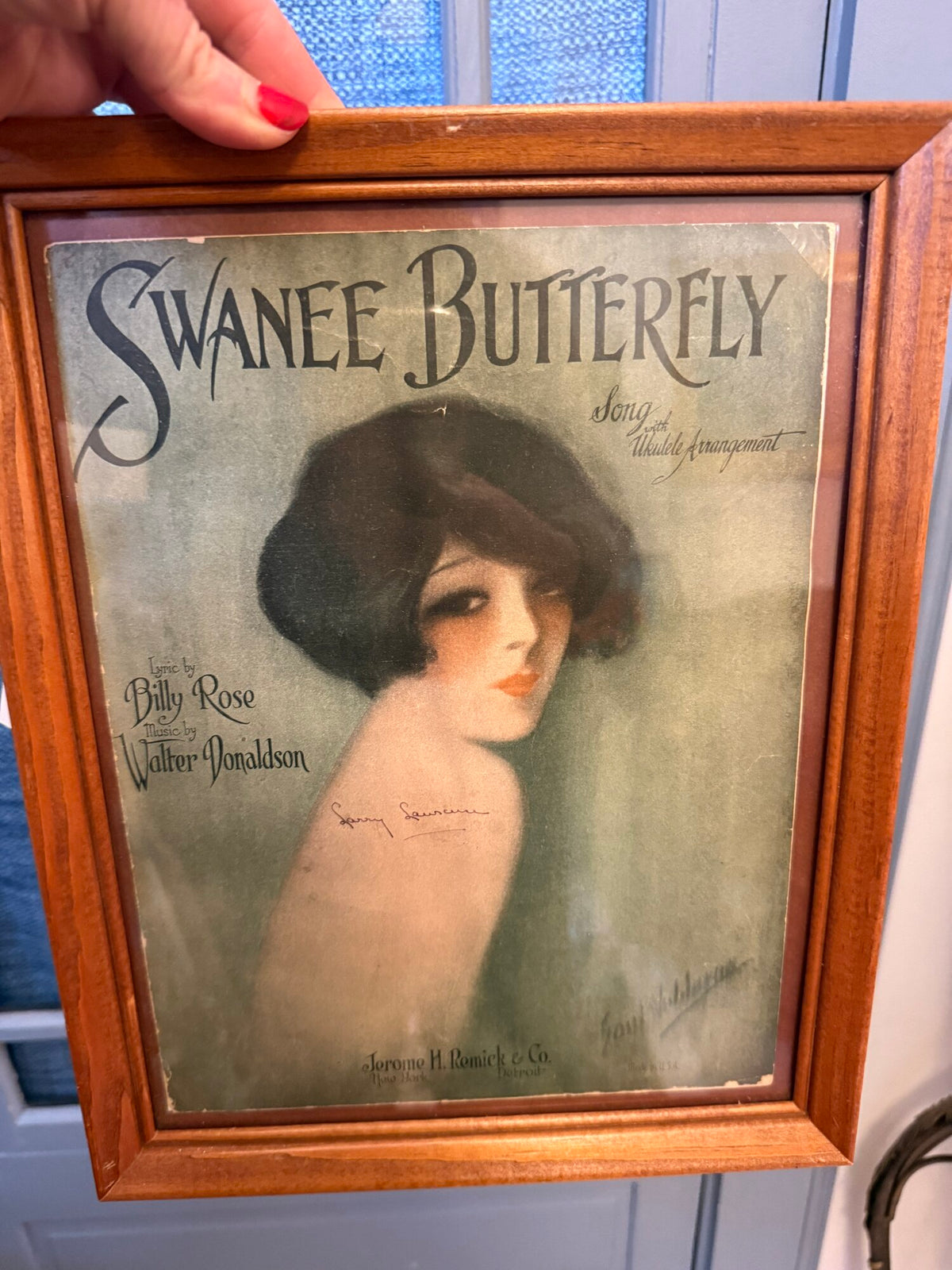 Swanee Butterfly framed sheet music