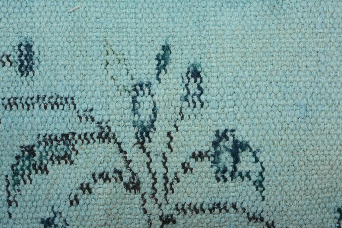 Turkish Kilim Aqua Throw Pillow 12x24