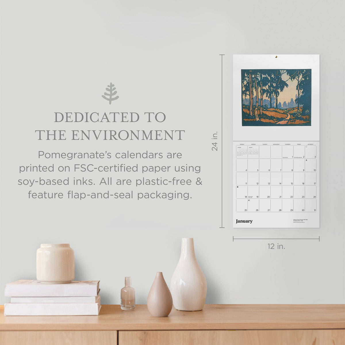 Arts & Crafts Block Prints by William S. Rice 2026 Wall Calendar