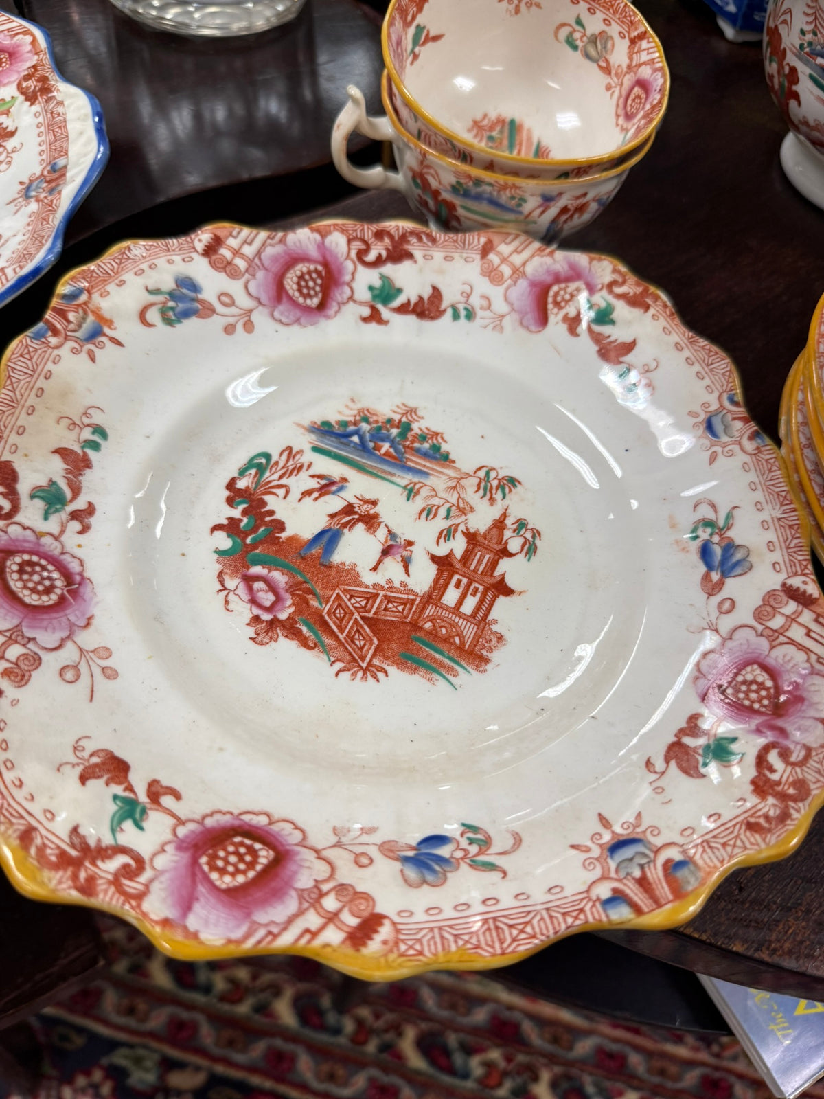 Antique Staffordshire Chinoiserie Porcelain –2 Plates
