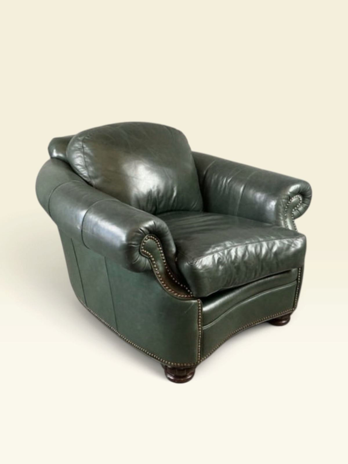 Bradington-Young green leather club chair