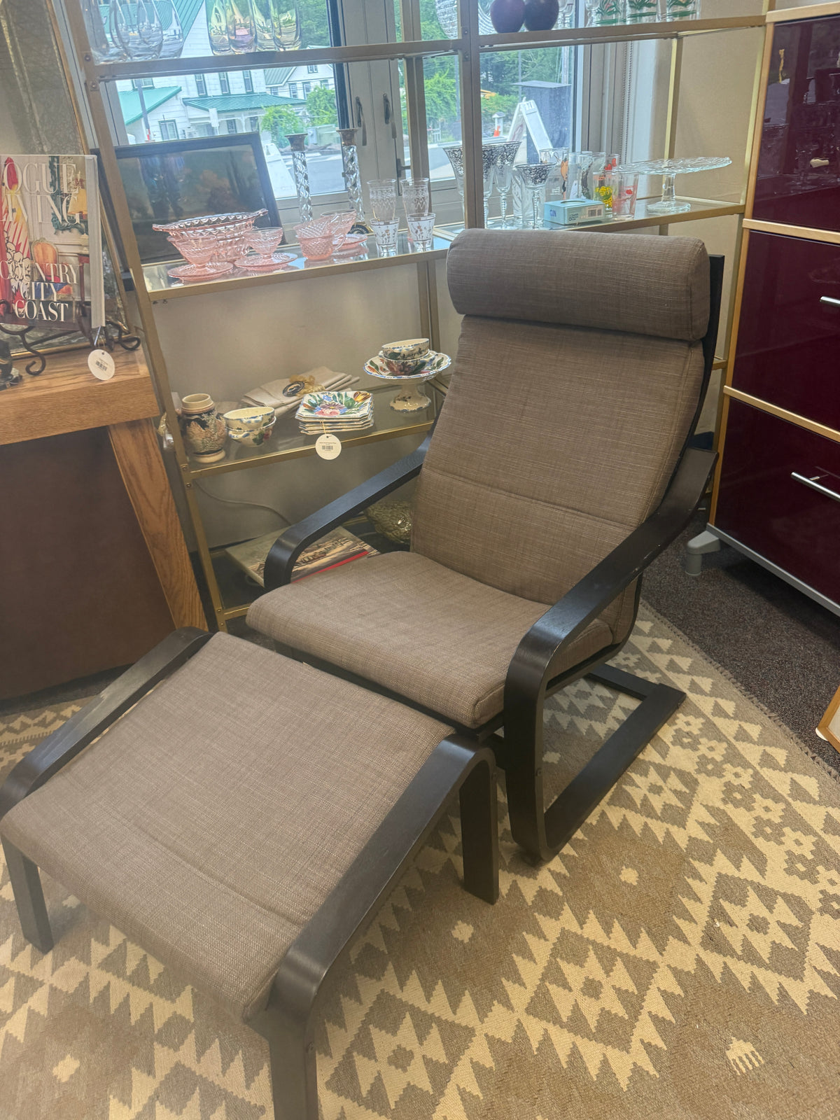 Ikea Poang Chair & Ottoman