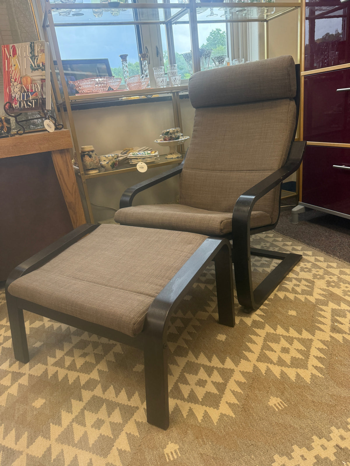 Ikea Poang Chair & Ottoman