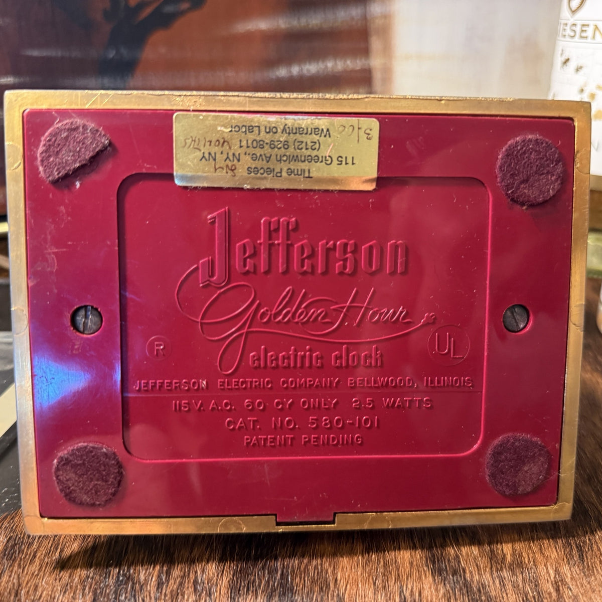 Jefferson Golden Hour base plate, Patent Pending, Cat. No. 580-101