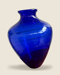 Large cobalt blue hand-blown glass vase